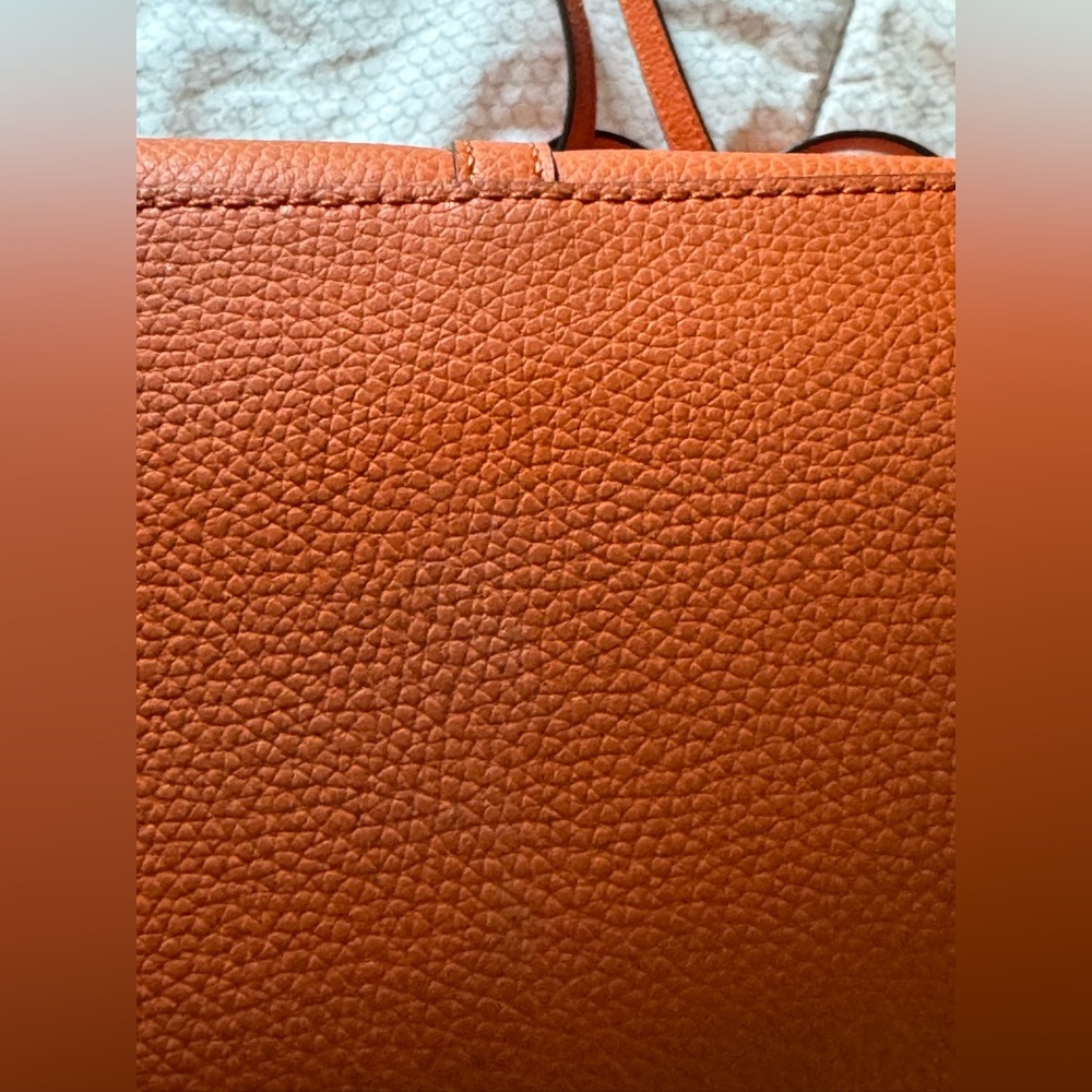 Tory Burch Perry triple compartment Orange Leather Tote - Picture 10 of 13